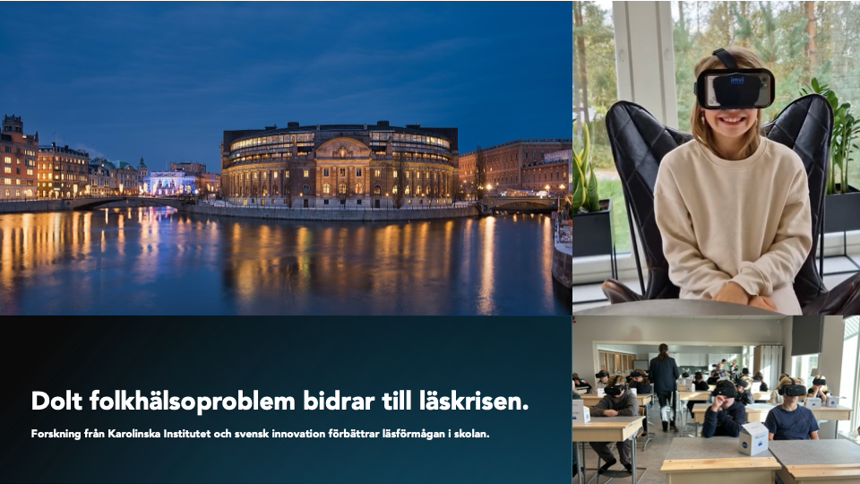 Imvi Labs bjuder in till ett seminarium i riksdagen för att sprida kunskap om hur läsresultaten i skolan kan förbättras med ögonkoordinationsträning
