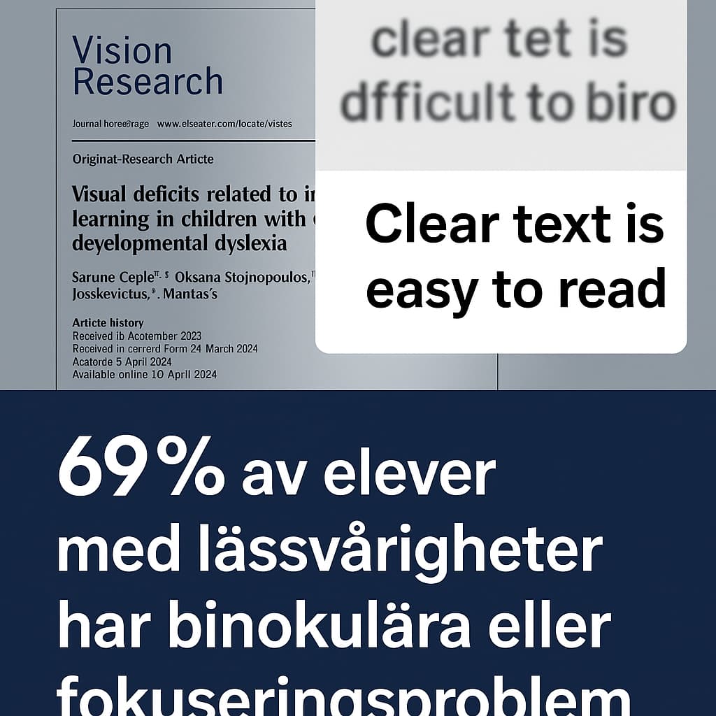 Lettisk studie visar ackommodations- och binokulära problem hos 69 % av barn med lässvårigheter
